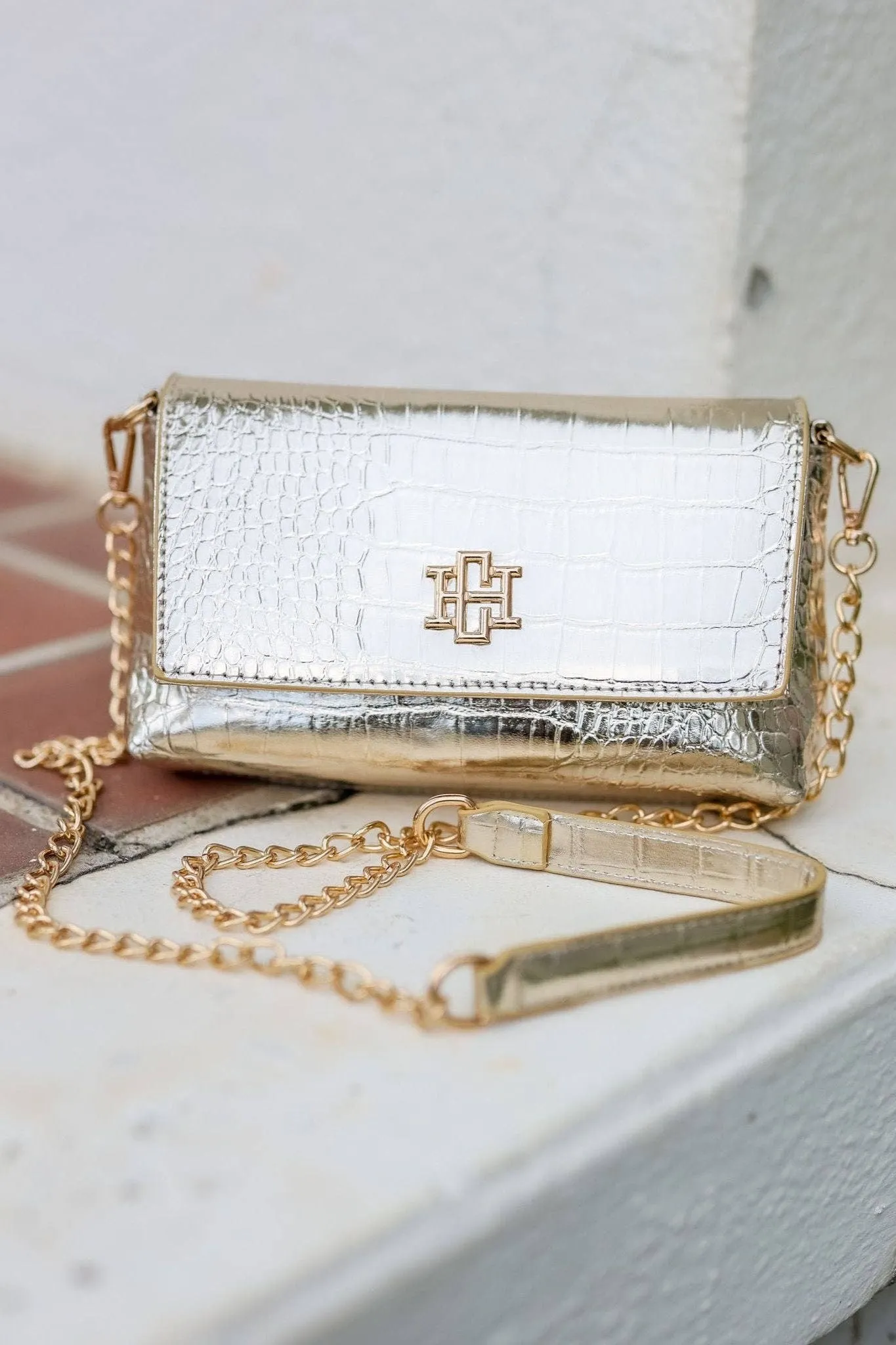 Shelby Gold Textured Crossbody