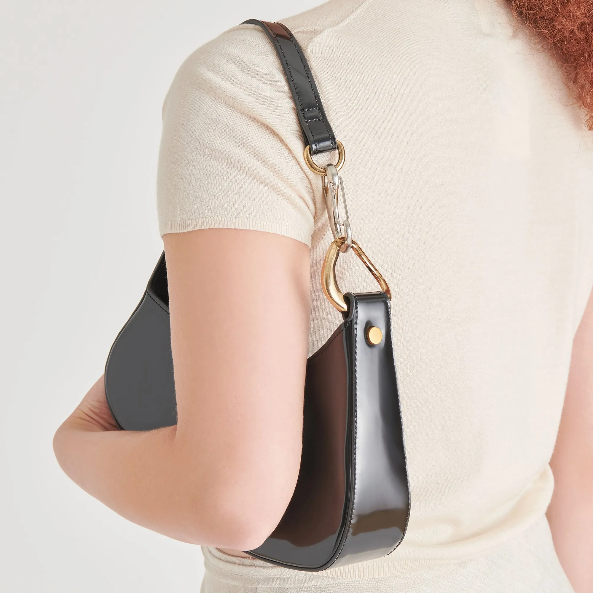 SKYLAR SHOULDER BAG BLACK LEATHER