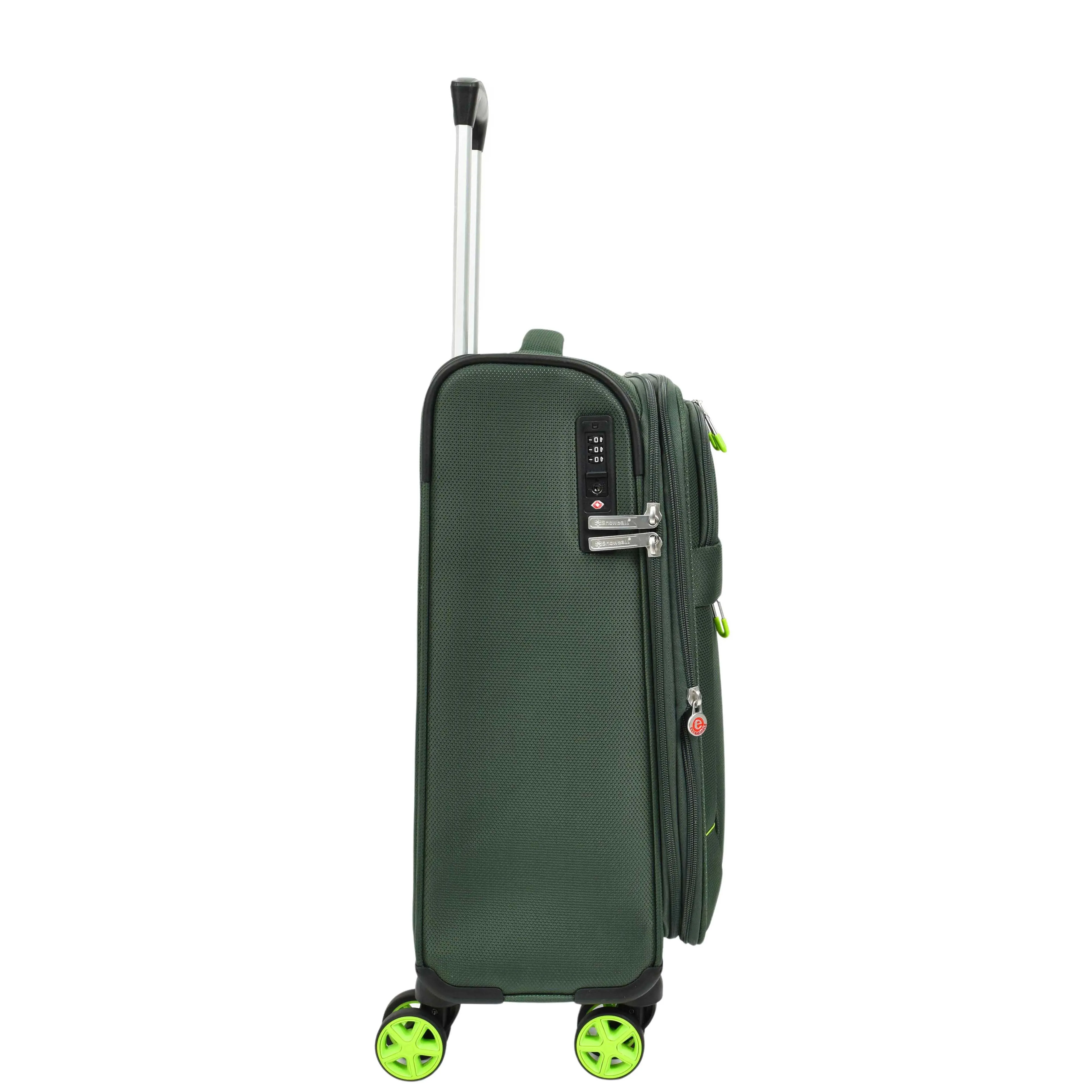 Soft Suitcase 8 Wheel Expandable Lightweight Orion Cabin Bags Green