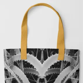 Spiked Too - Black & White Aloe Vera Op Art Shopping Tote