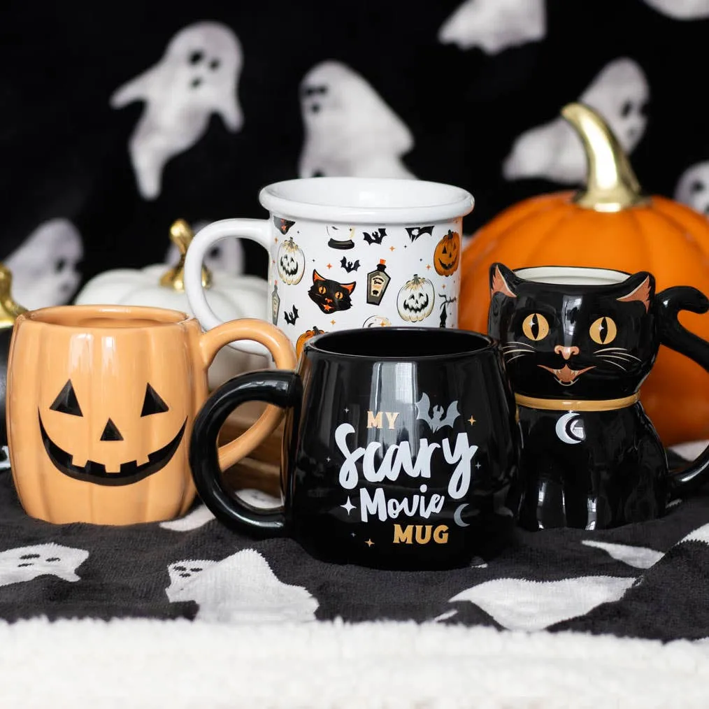 Spooky Black Cat Shaped Halloween Mug