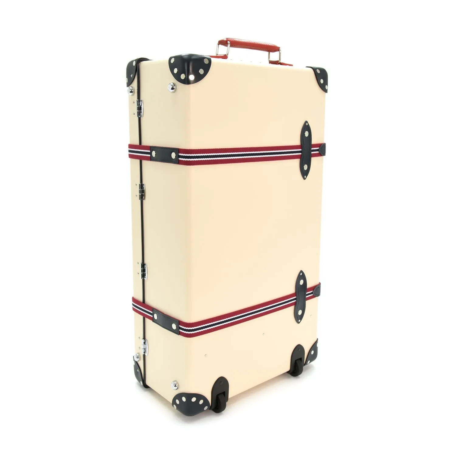 St. Moritz · Large Suitcase | Ivory/Navy & Red