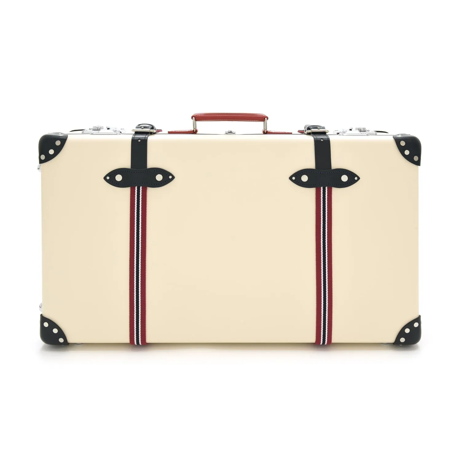 St. Moritz · Large Suitcase | Ivory/Navy & Red