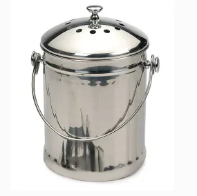 Stainless Steel Compost Pail – Dishwasher Safe – 1 Gallon Capacity