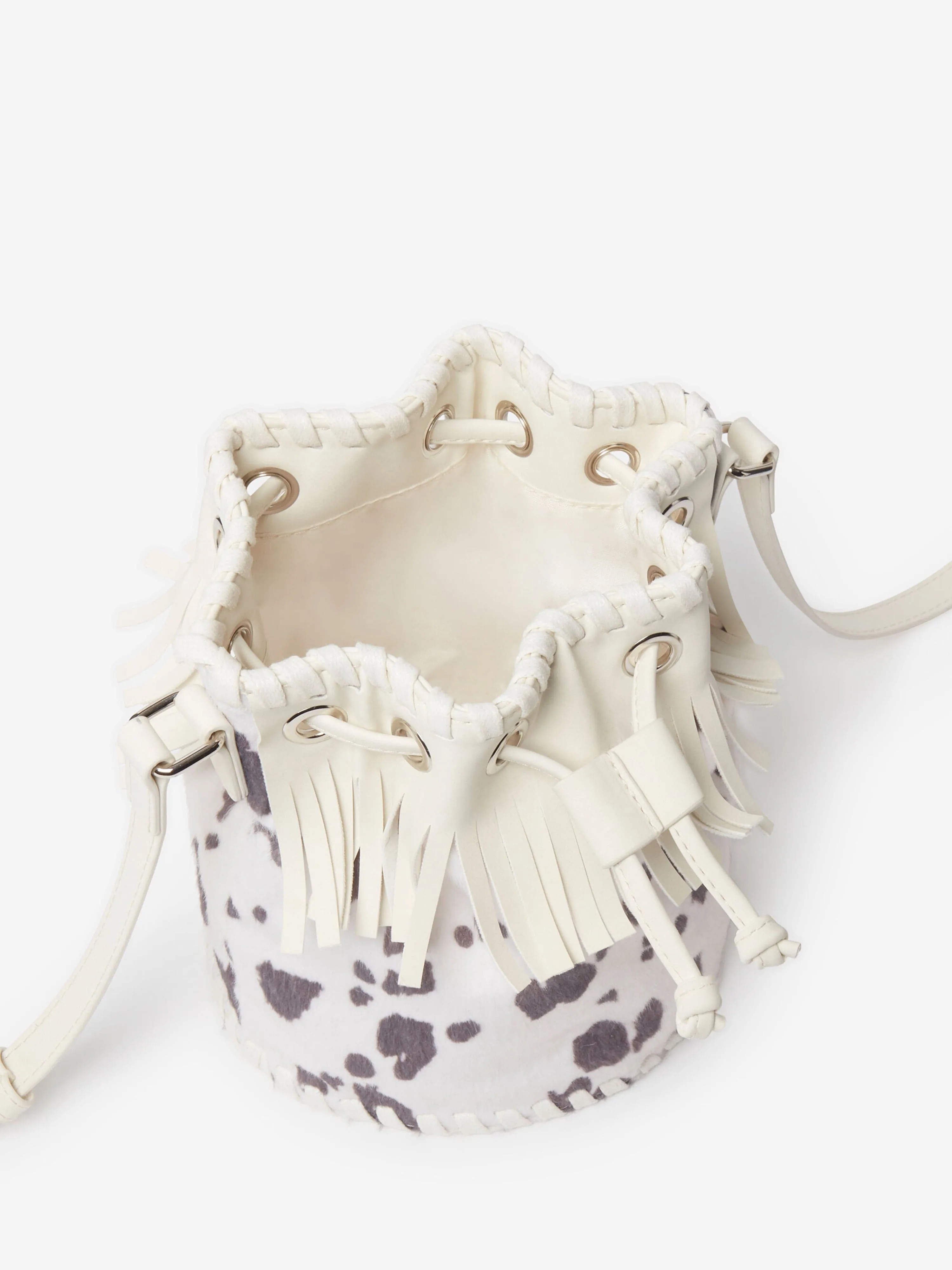 Stella McCartney Girls Tassle Bucket Bag in Ivory (23cm)