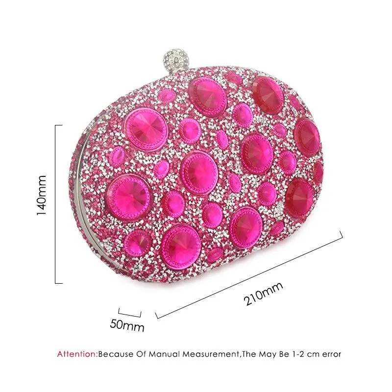 Stylish Luxury Women's Minaudiere Clutch With Imitation Crystal For Wedding Party