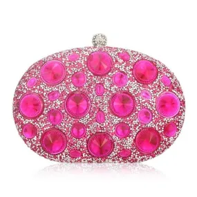 Stylish Luxury Women's Minaudiere Clutch With Imitation Crystal For Wedding Party