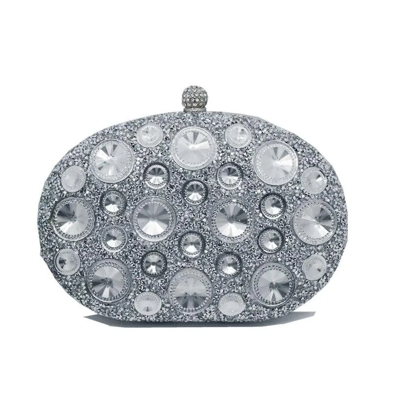 Stylish Luxury Women's Minaudiere Clutch With Imitation Crystal For Wedding Party