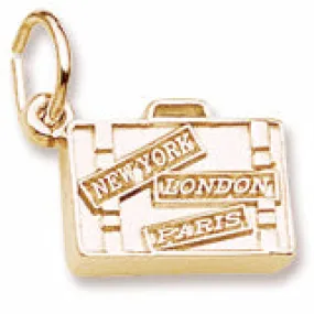 Suitcase Charm In Yellow Gold