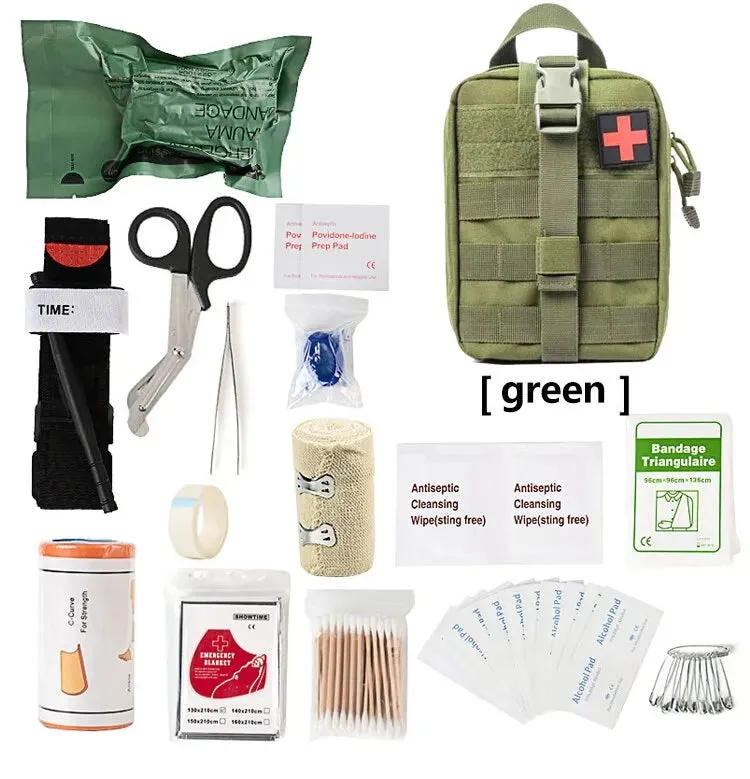 Survival First Aid Kit Supplies Emergency Medical Military Trauma Bag