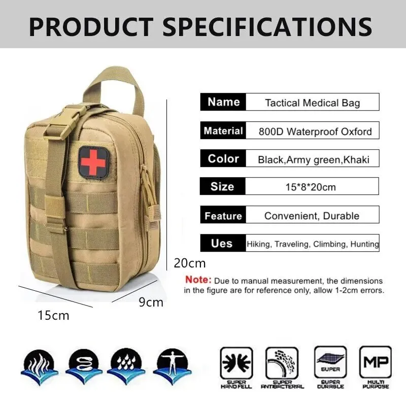 Survival First Aid Kit Supplies Emergency Medical Military Trauma Bag