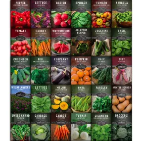 Survival Garden Heirloom Vegetable Seeds - Non-GMO Seed Varieties for Planting - 18,500  (30 Pack) Home Garden Vegetables, Fruits & Herbs - Plant & Grow Food Stores - Emergency Preparedness Gear