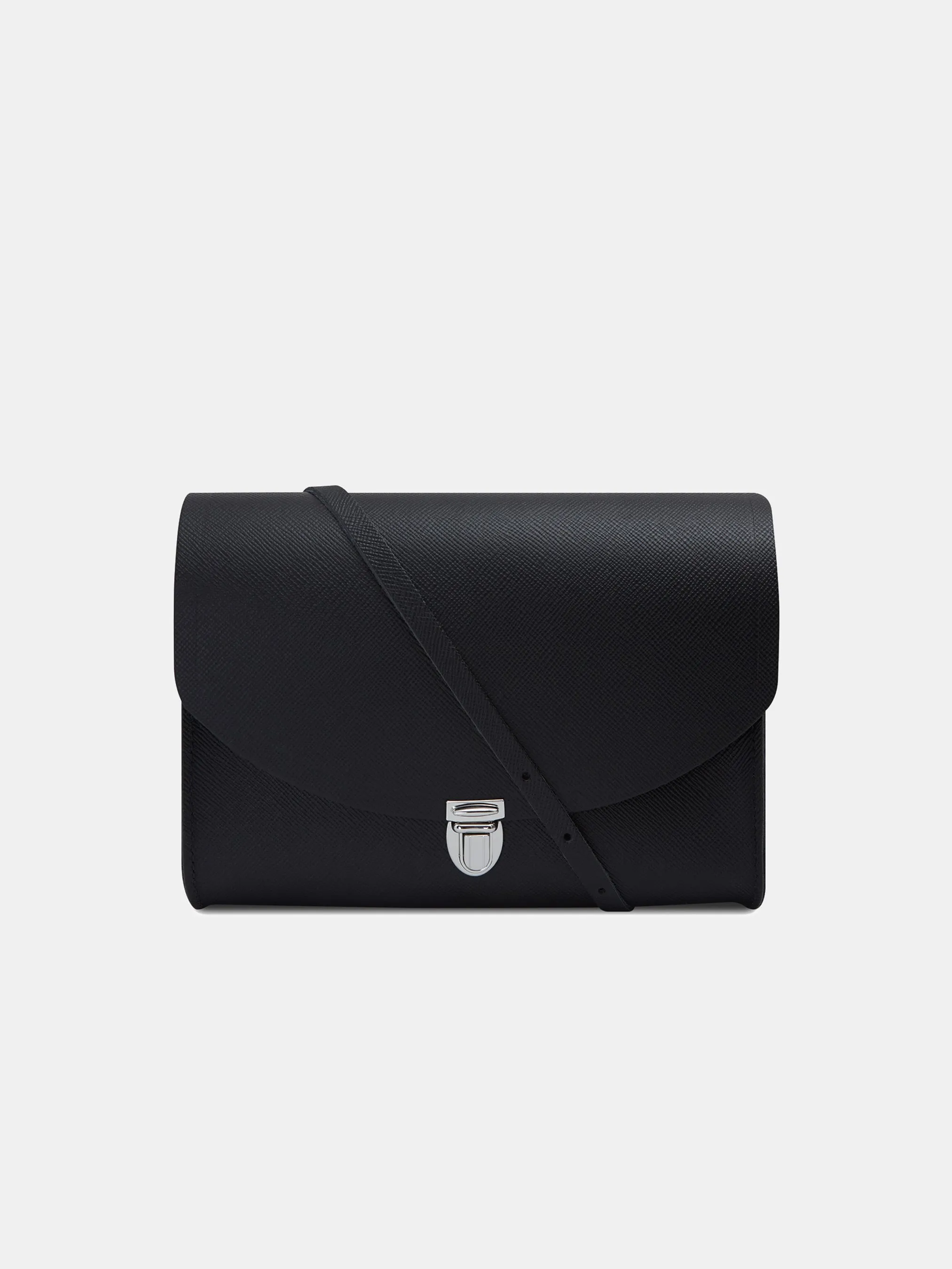 The Large Pushlock - Black Saffiano