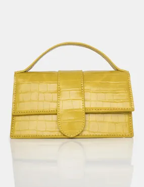 The Mika Lime Matte Croc Pu Mini Bag