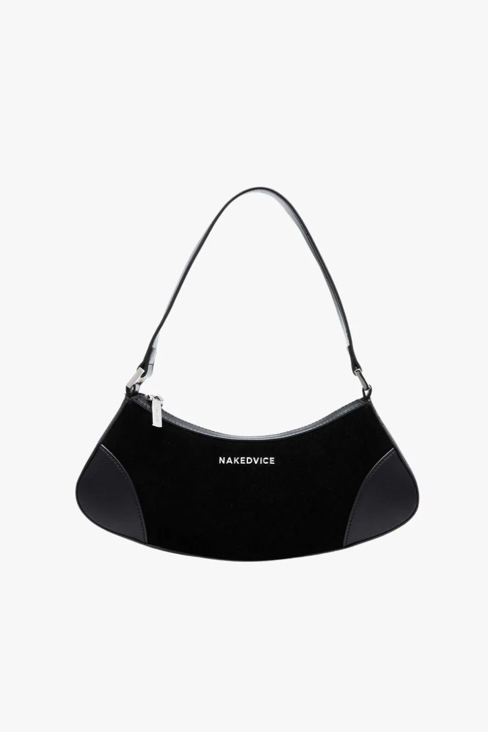 The Reggie Black Suede Leather Shoulder Bag