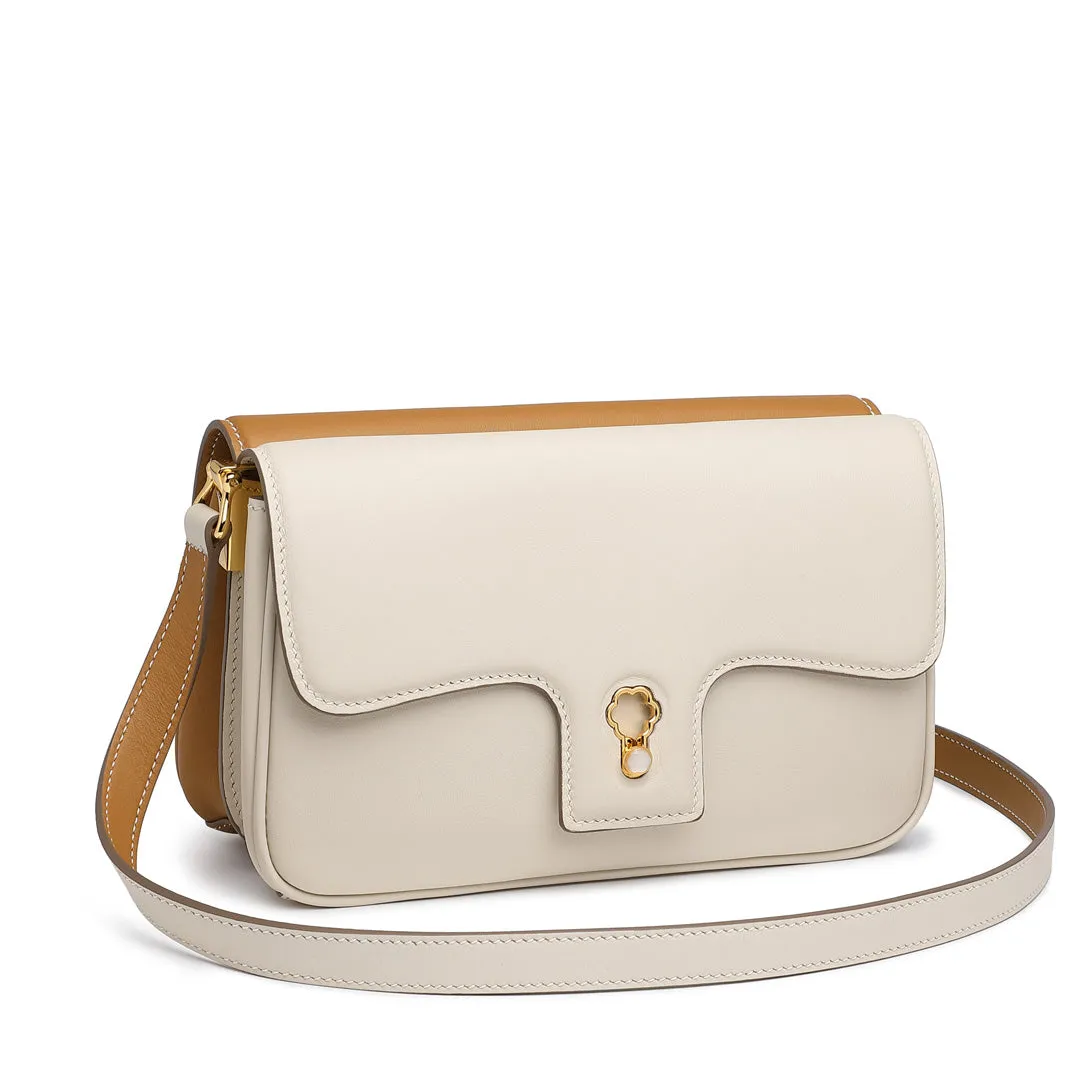 TIANQINGJI Handmade SWIFT Leather Crossbody Gemini Saddle Bag