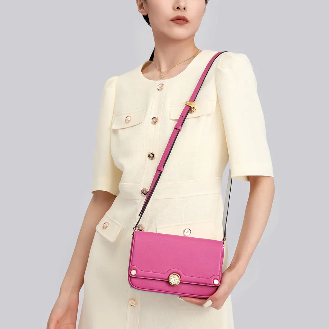 TIANQINGJI Handmade SWIFT Leather Crossbody Gemini Saddle Bag