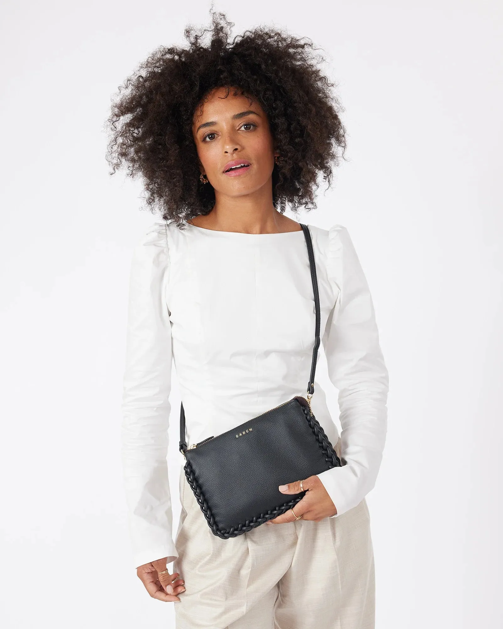 Tilly's Big Sis Crossbody | Plaited Edge Black