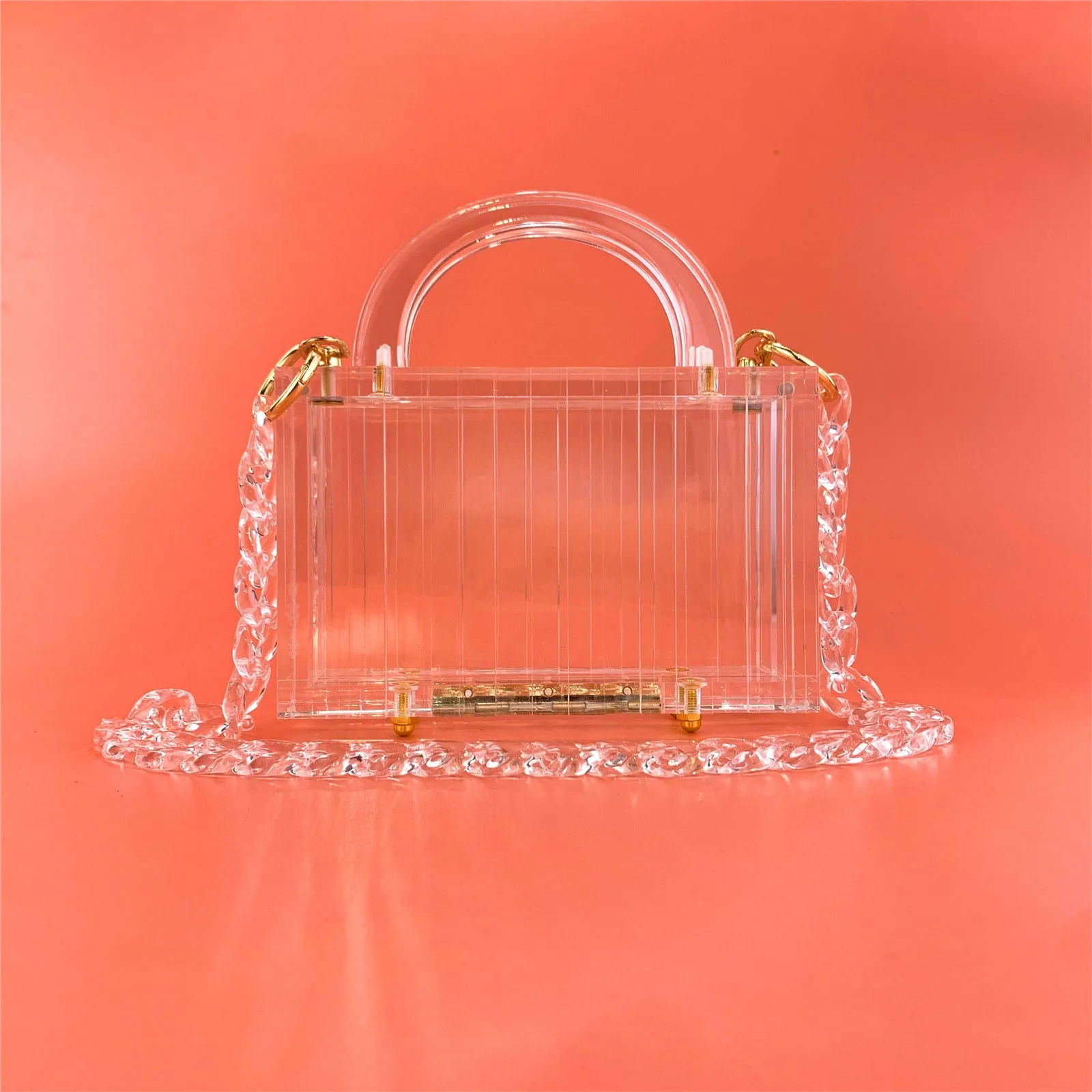 Transparent Striped Evening Bag