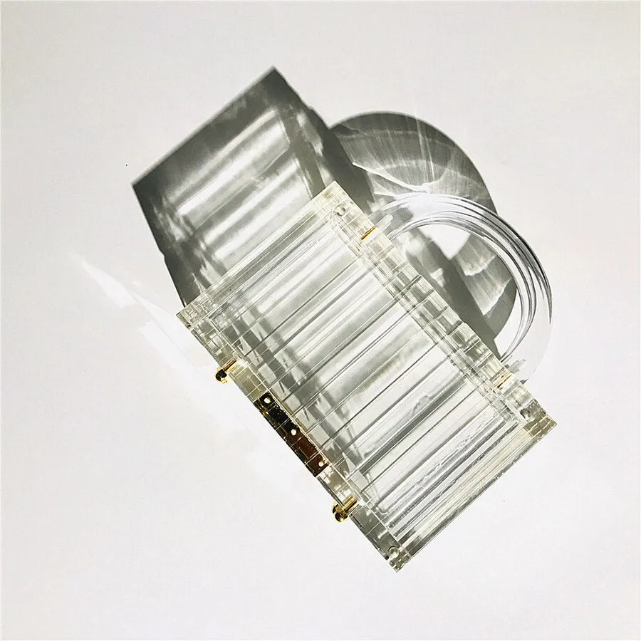 Transparent Striped Evening Bag