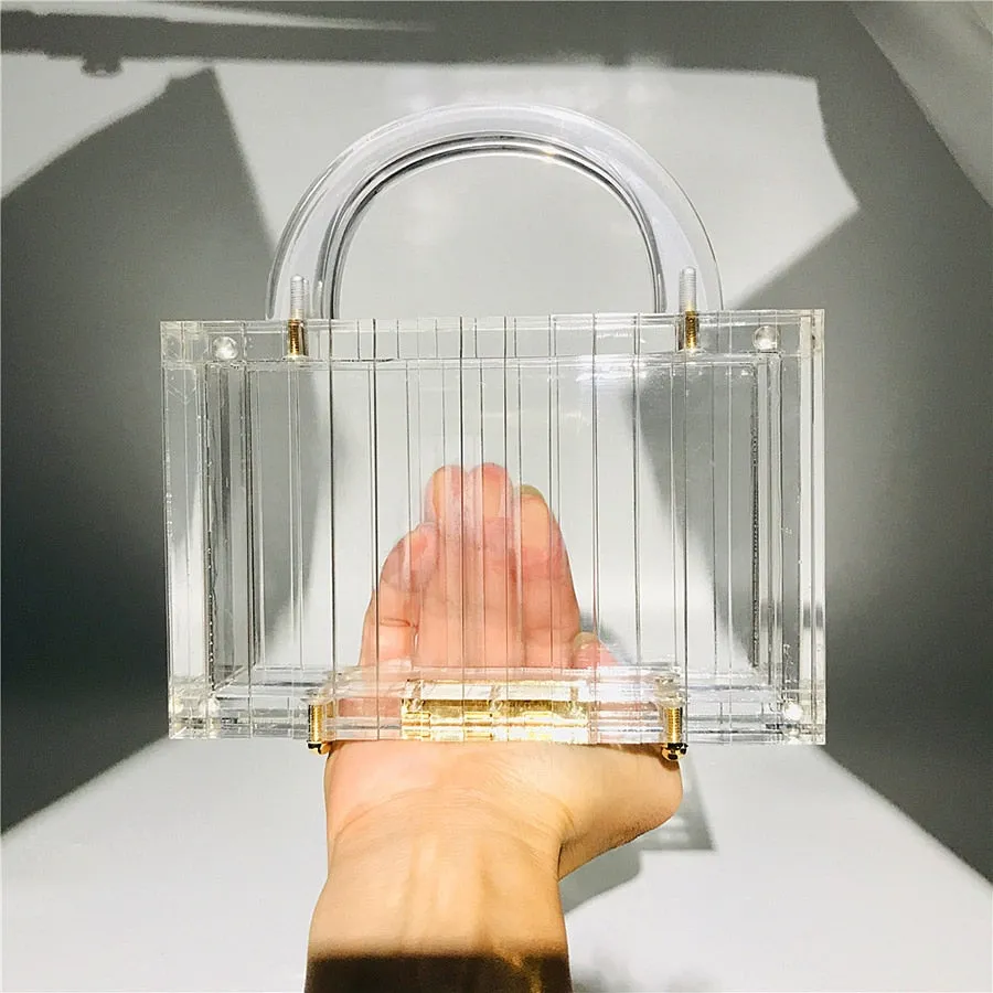 Transparent Striped Evening Bag