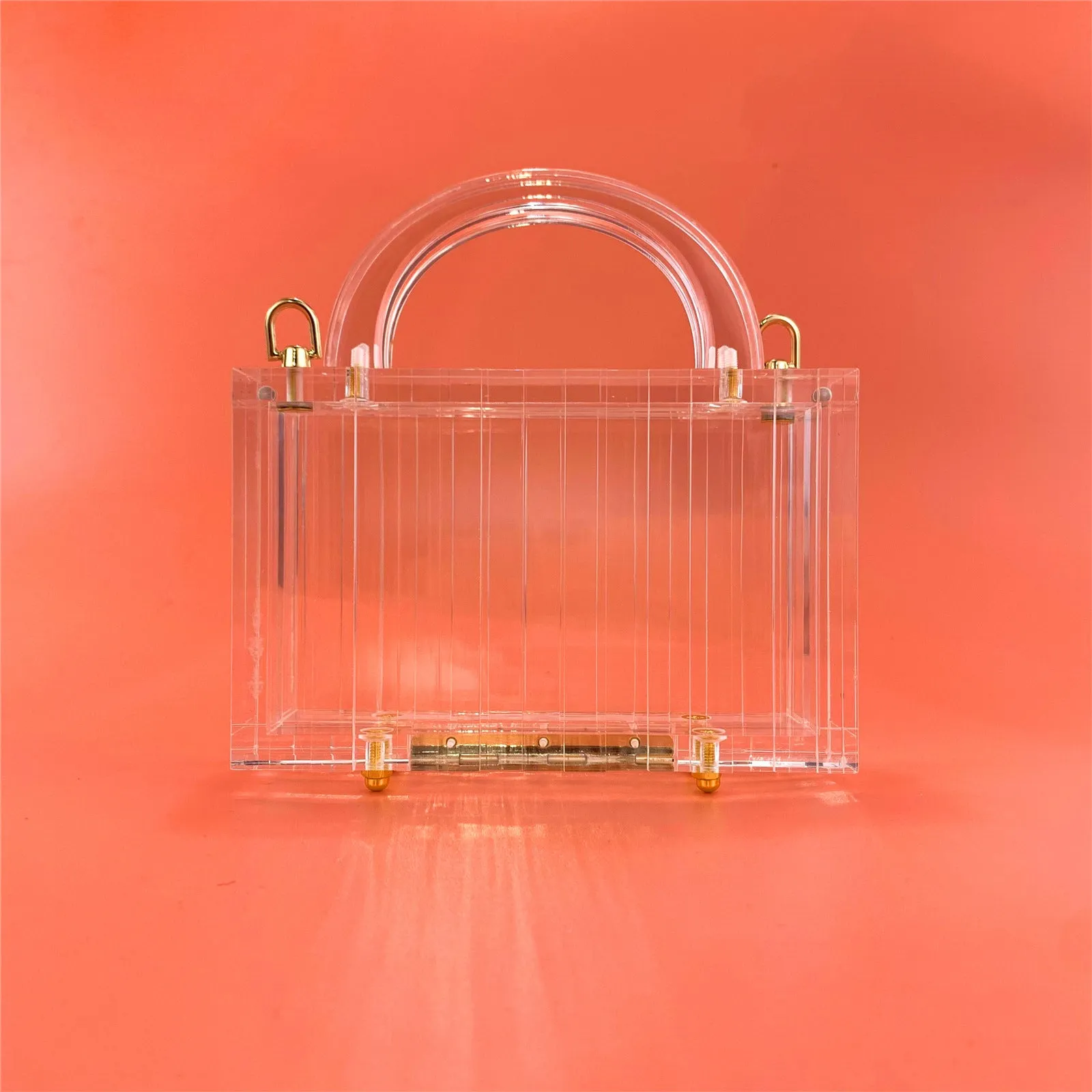 Transparent Striped Evening Bag