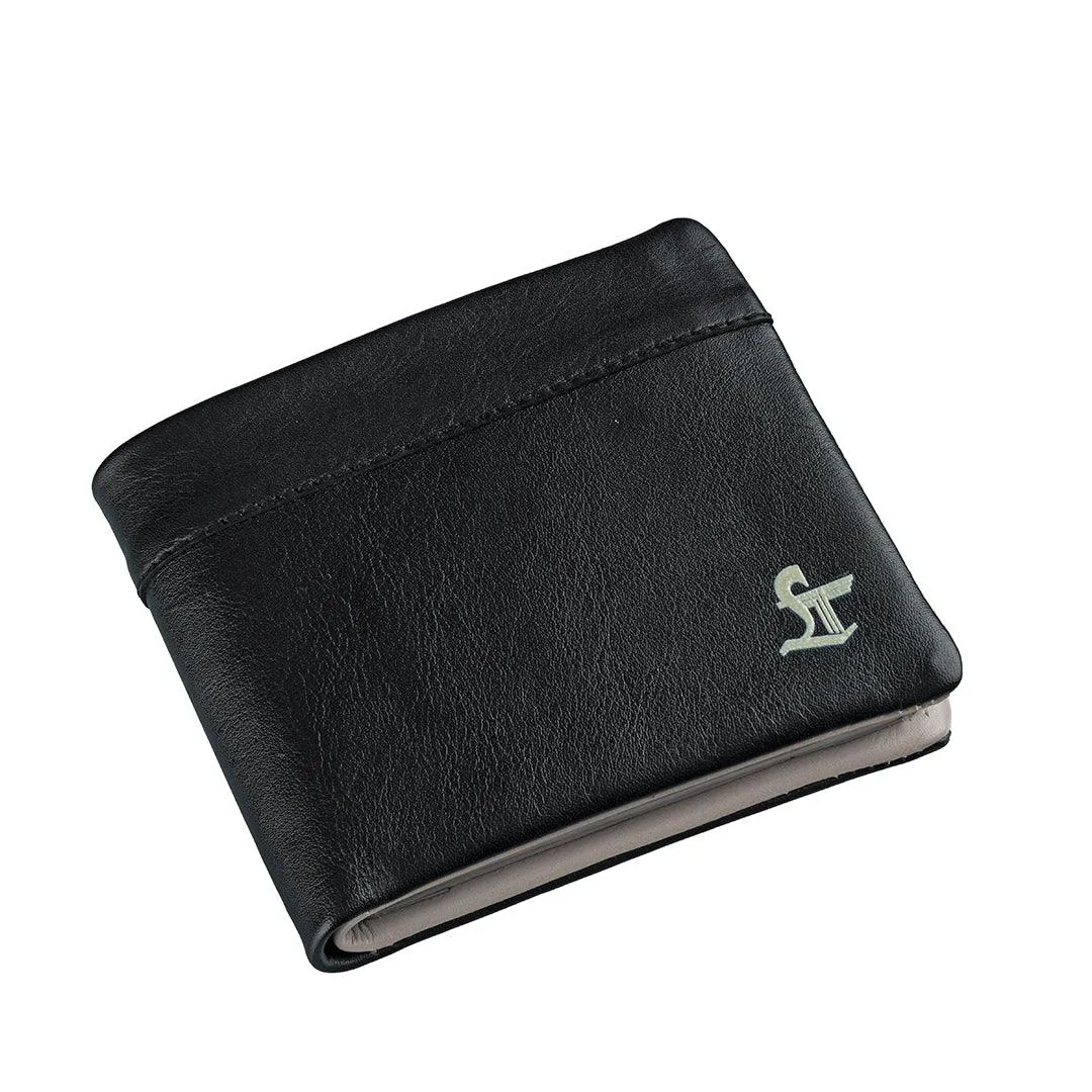 Universal Gents Wallet | Leather Wallet for Men | 100% Genuine Leather | Color: Black