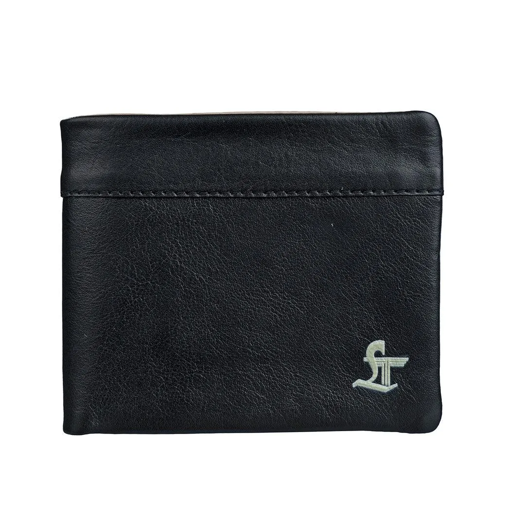 Universal Gents Wallet | Leather Wallet for Men | 100% Genuine Leather | Color: Black