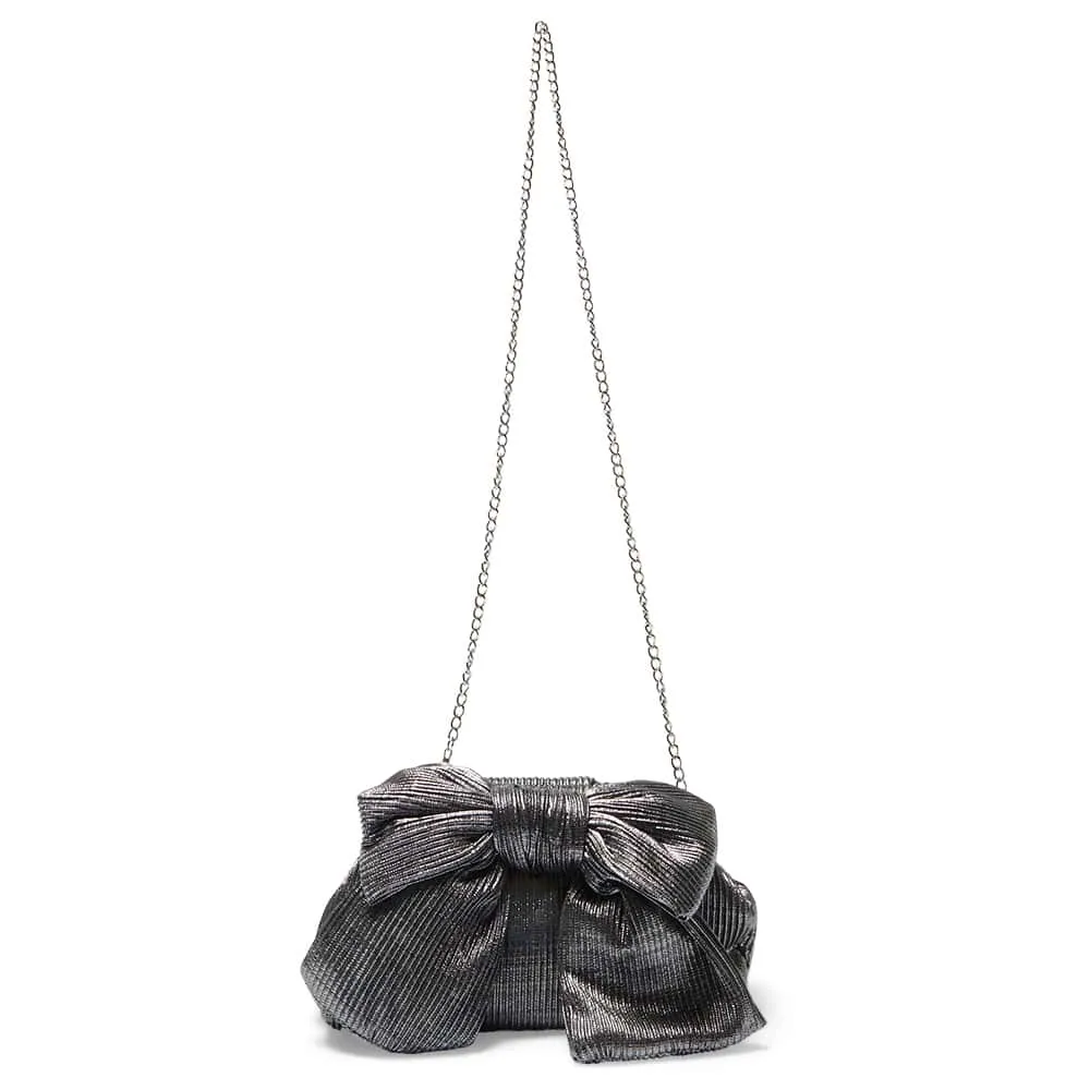 Veda Clutch in Gunmetal Pleat