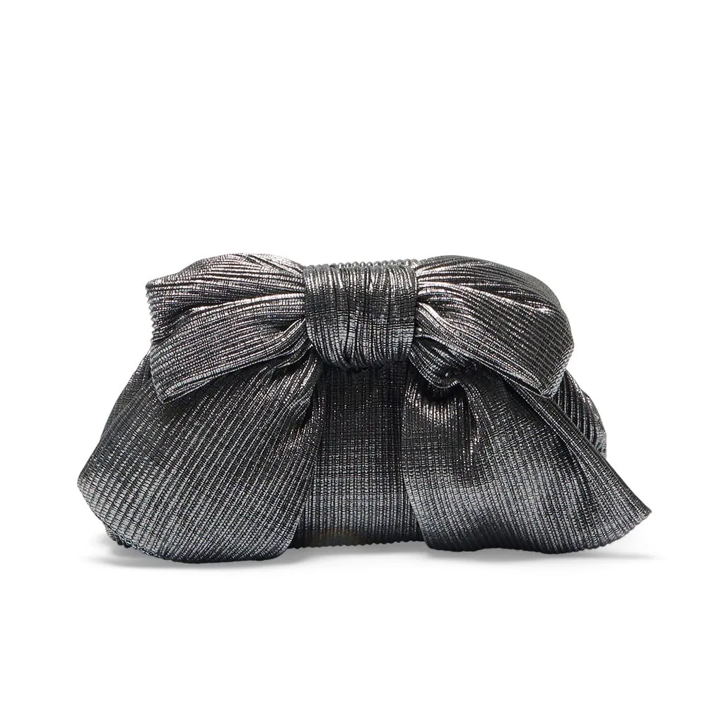 Veda Clutch in Gunmetal Pleat