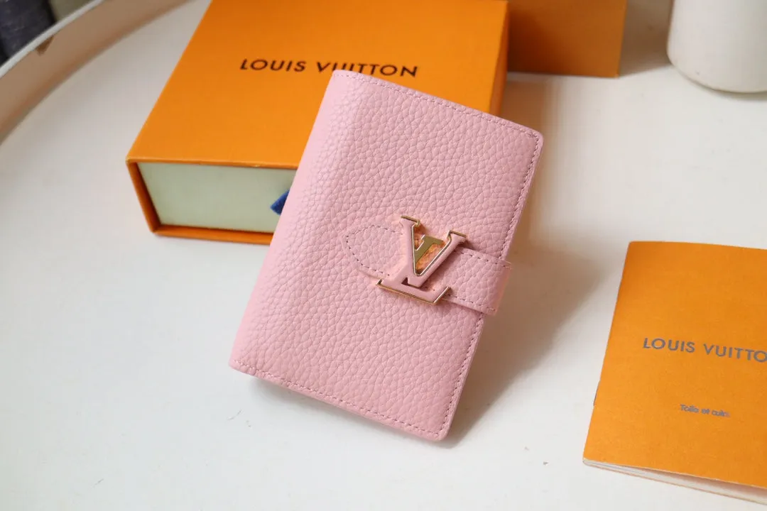 VERTICAL COMPACT WALLET PINK CAPUCINES