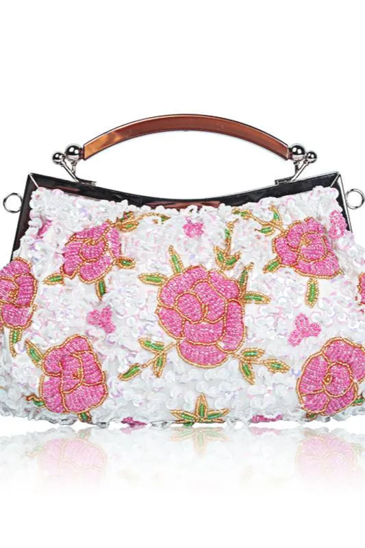 Vintage Flower Embroidery Sequins Handbag