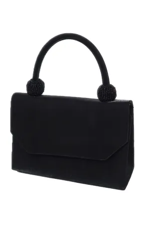 Vintage Style Black Mini Handle Satchel Bag