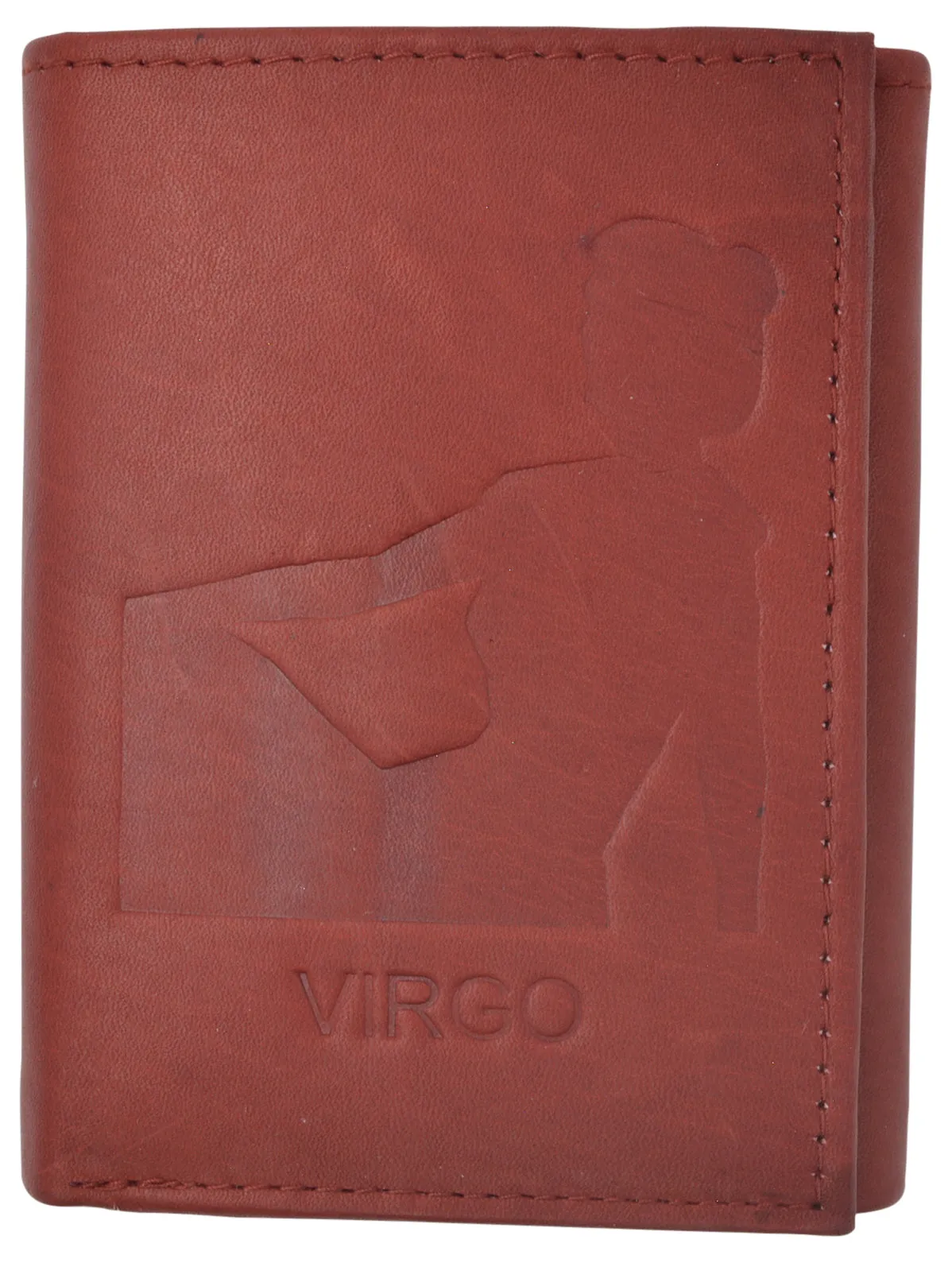 Virgo Zodiac Sign Bifold Trifold Genuine Leather Men's Wallets