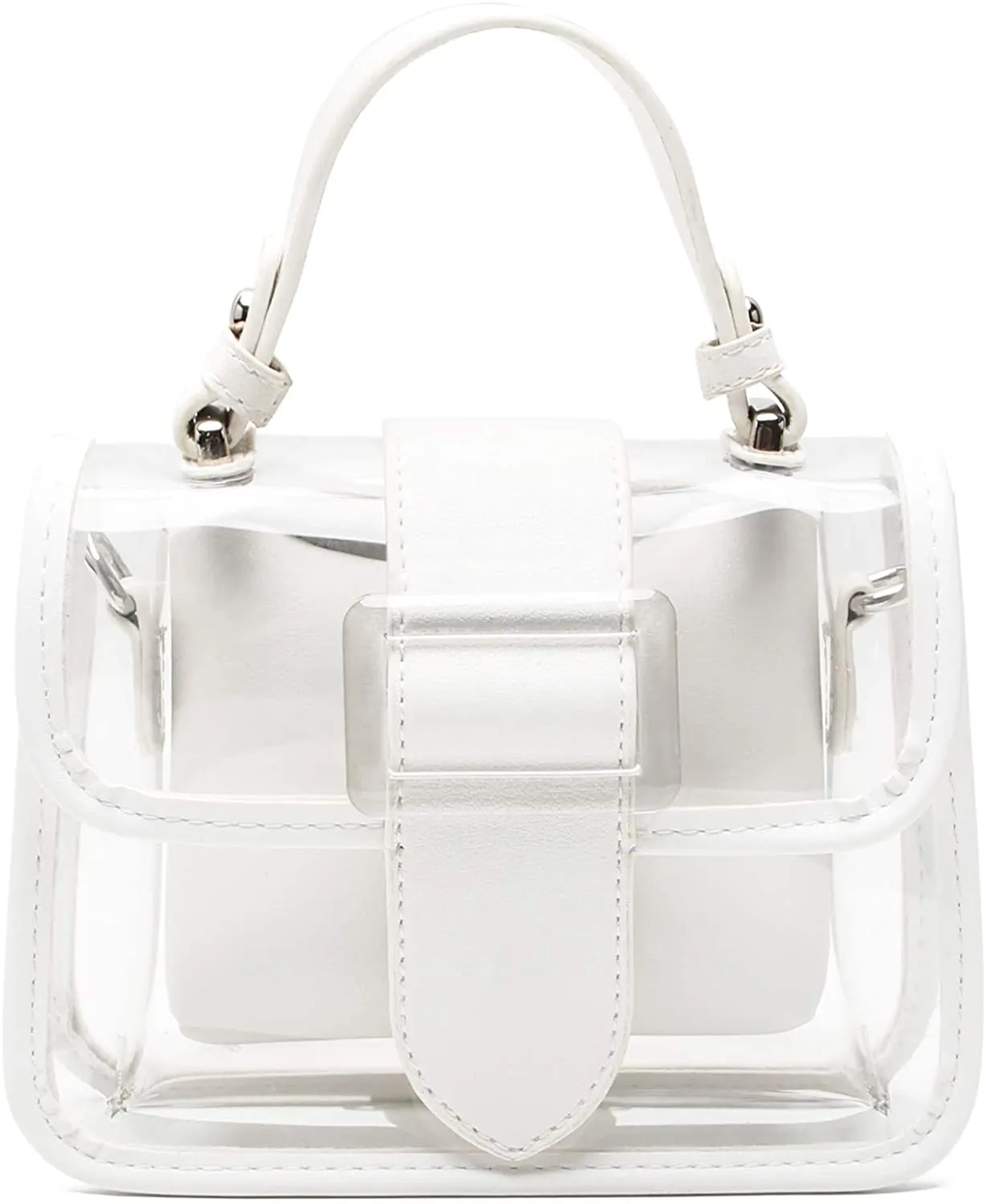 White Clear Shoulder Bag Purse 2 in 1 Transparent Crossbody Bag Jelly Handbag