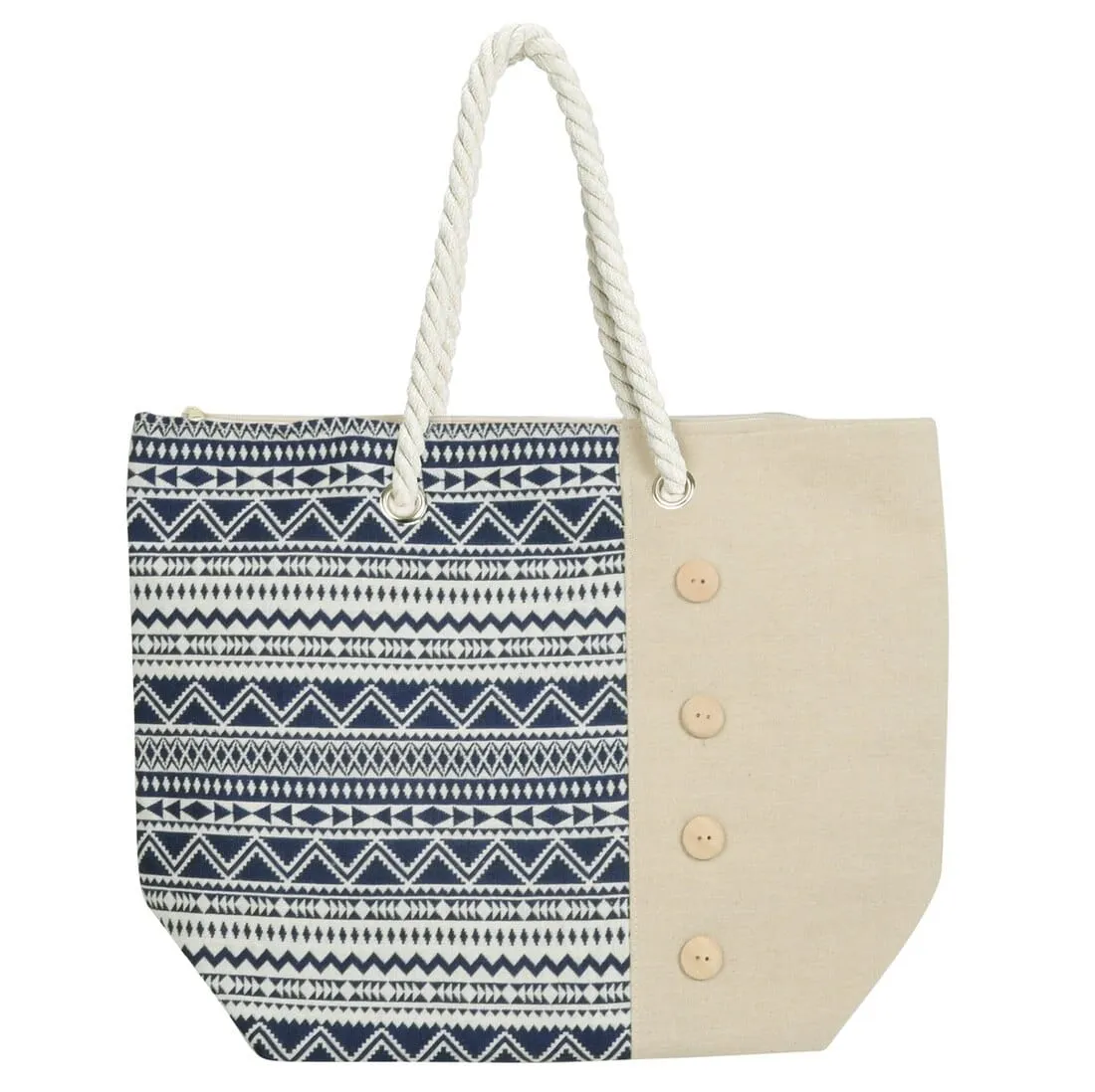 Womens Aztec Canvas Beach Shoulder Bag Shopping Tote