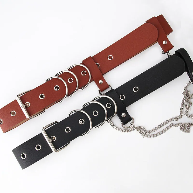 Women's Belt Personality Trendy Chain Decoration Air-Eye Overalls Fashion Belt