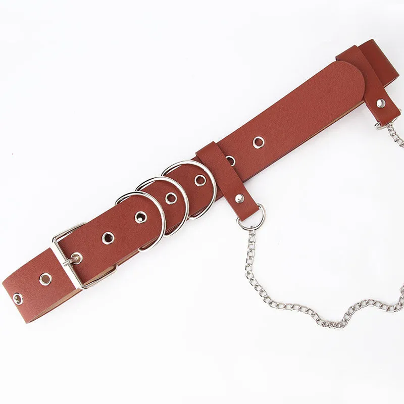 Women's Belt Personality Trendy Chain Decoration Air-Eye Overalls Fashion Belt