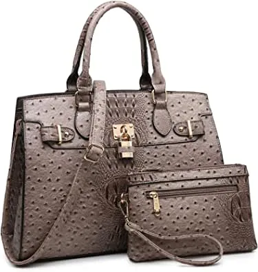 Women's Satchel Tote Shoulder Work Handbag w/Matching Wallet  (16 colors)