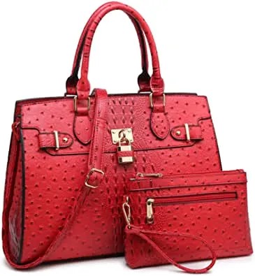 Women's Satchel Tote Shoulder Work Handbag w/Matching Wallet  (16 colors)