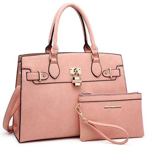 Women's Satchel Tote Shoulder Work Handbag w/Matching Wallet  (16 colors)