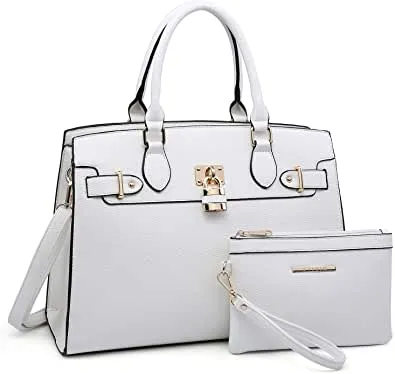 Women's Satchel Tote Shoulder Work Handbag w/Matching Wallet  (16 colors)