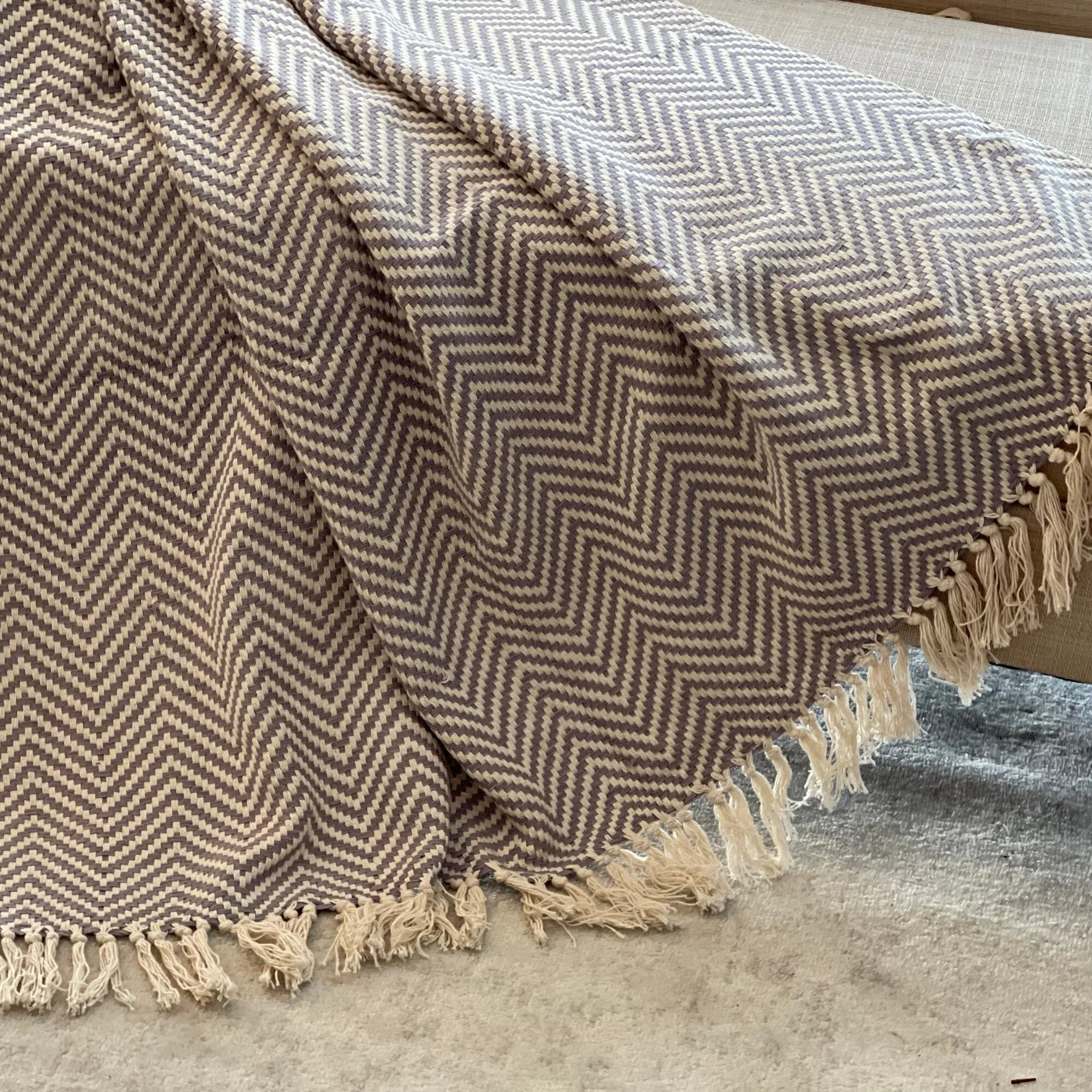 Woven Herringbone Blanket, Turkish Cotton Blanket, Cozy Bed Blanket, Pink blanket, Weighted Blanket