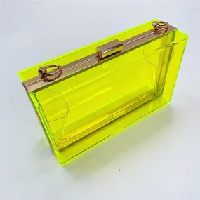 Yellow Acrylic Evening Clutch Bag