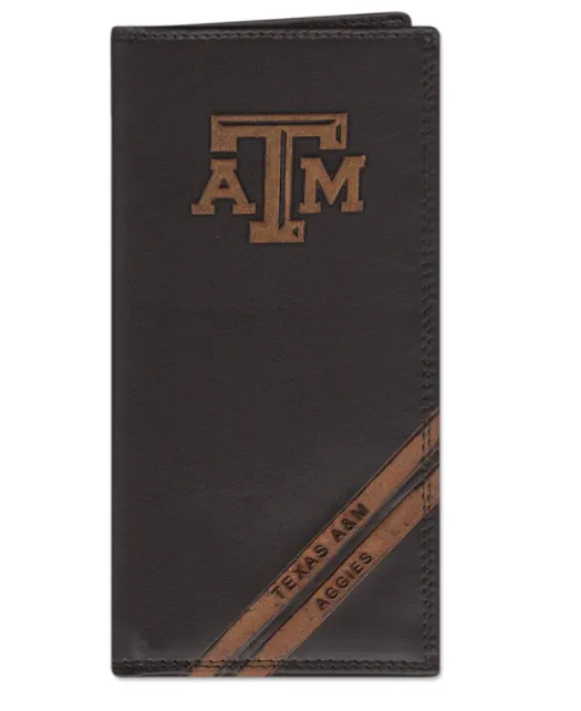 Zep-Pro IWD4BRW-TAM Texas A&M University Brown Debossed Tall Wallet